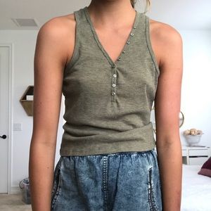 Army green tank top